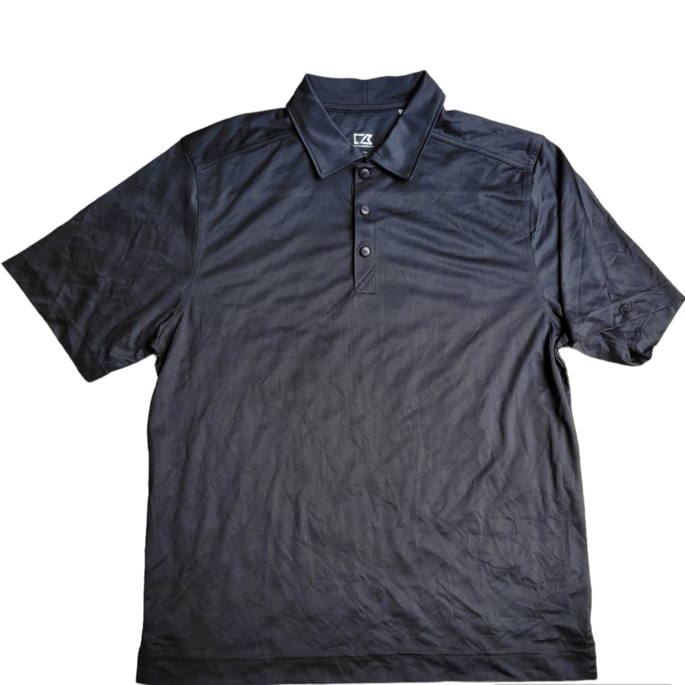Cutter & Buck Men's Gray Polyester Polo size large EUC golf